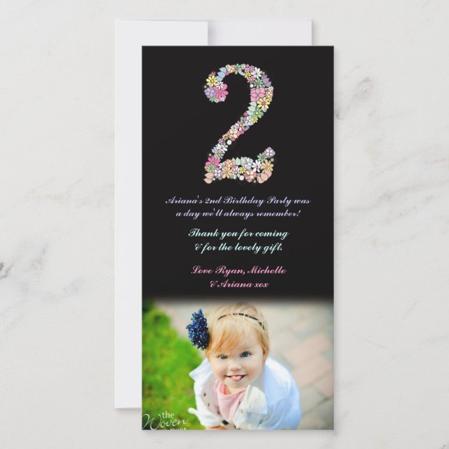 Photo florale de Merci de 2ème anniversaire de (Devant)