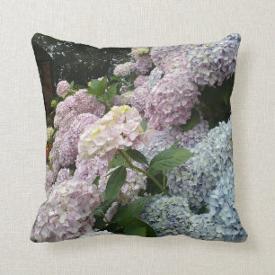 Photo florale d'hortensia de coussin de jet