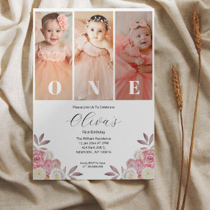 Photo florale minime Invitation d'anniversaire