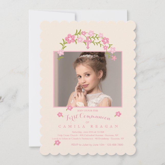 Photo florale Saint Invitation religieuse (Devant)