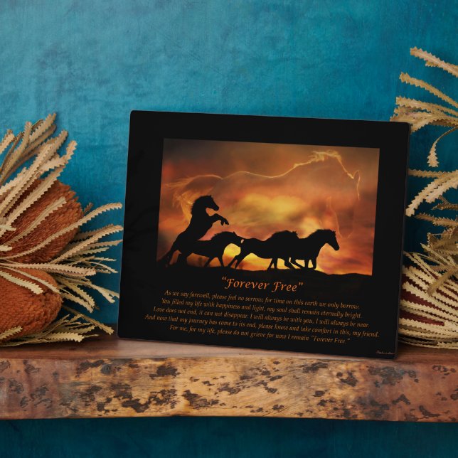 Photo Forever Free Horse Memorial Plaque (Côté)