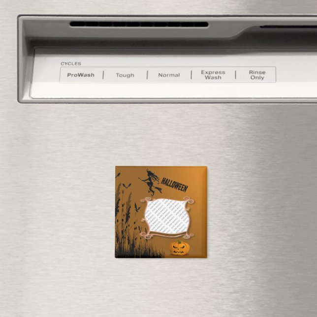 Photo Frame, Witch, Jack o' Lantern Magnet (In Situ (Lave-vaisselle))