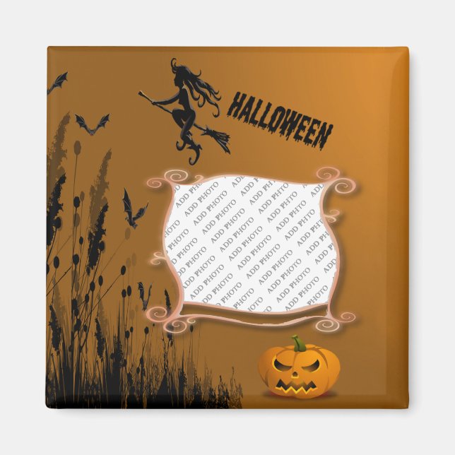 Photo Frame, Witch, Jack o' Lantern Magnet (Devant)