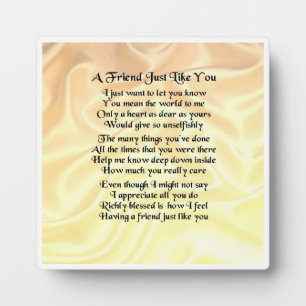 Photo Friend Poem Plaque - Crème soie Design