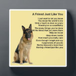 Photo Friend Poem Plaque - German Shepherd Dog Design<br><div class="desc">A great gift for a special friend who likes German Shepherd Dogs.</div>