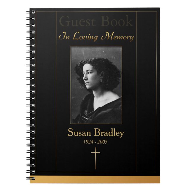 Photo Funeral Livre d'or avec tuyauterie en or + C (Devant)