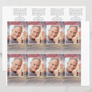 Photo Funeral Prayer Card 4.25x2.5 pouces MODÈLE