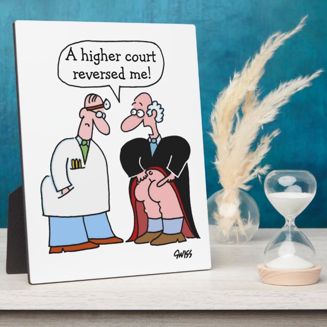 Photo Funny Lawyers Law Office Cartoon Desk Plaque (Côté)