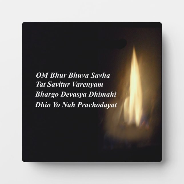 Photo Gayatri Mantra Prière Om / Aum Bhur Bhuvah, Plaque (Devant)