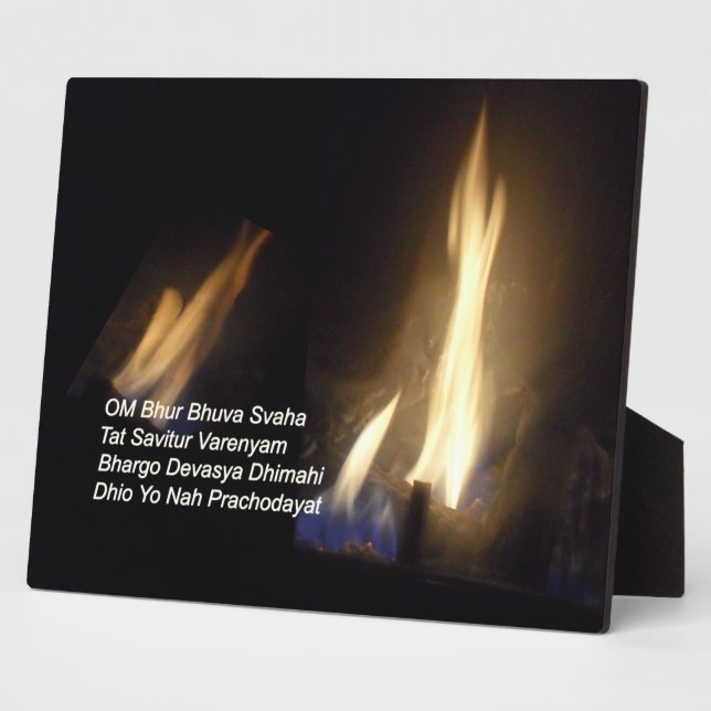 Photo Gayatri Mantra Prière Om / Aum Bhur Bhuvah, Plaque (Côté)