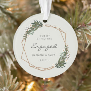 Photo géométrique moderne Notre premier Noël engag