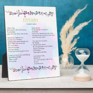 Photo Give Me Away Epitaph Poem Tabletop Plaque
