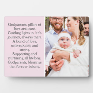 Photo Godparents et Godchild Plaque personnalisée avec l