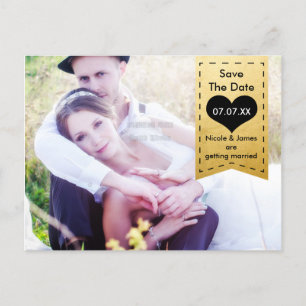 PHOTO Gold Foil & Black ENREGISTRER LA DATE Carte