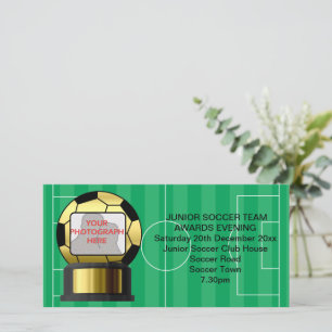 Photo Golden soccer carte photo de l'invitation