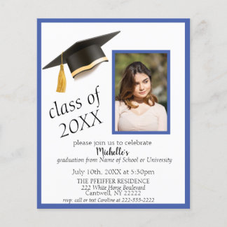 Photo Grad Casquette Graduation Party Invitation e