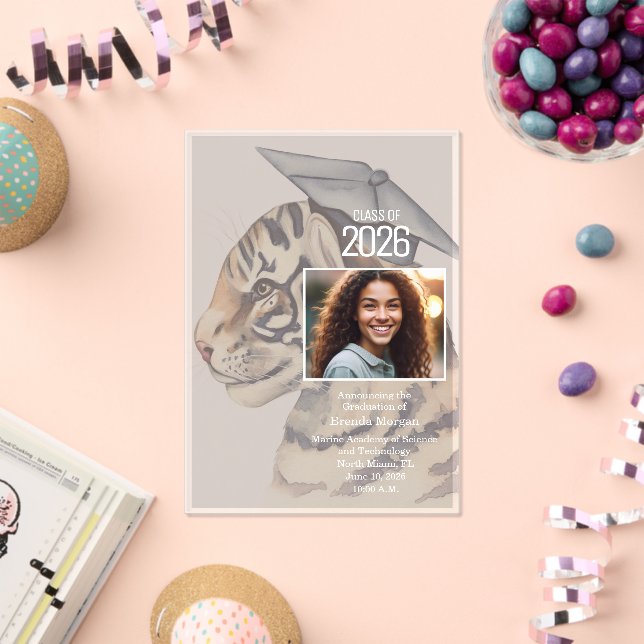 Photo Graduation Announcement Acrylic Invitation (Insitu (Célébration))