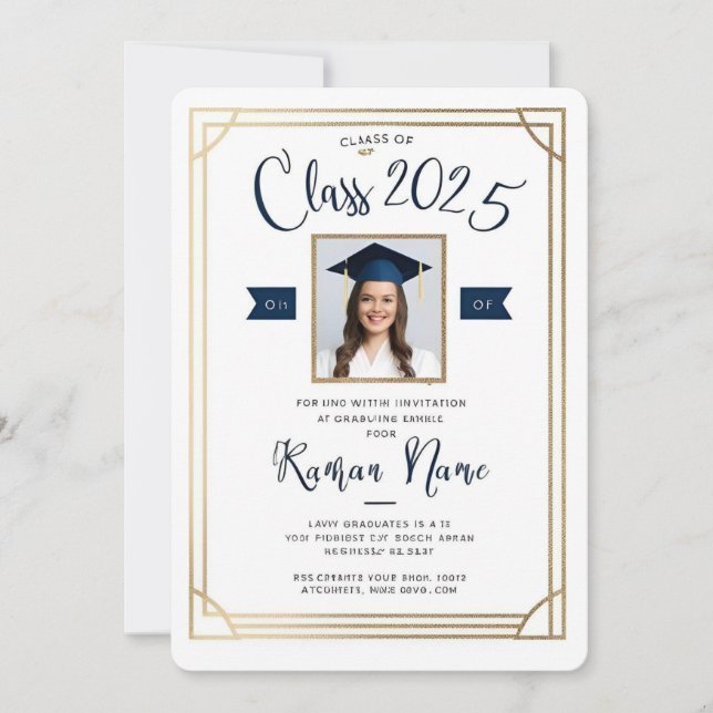 Photo Graduation Invitation - Classe de 2025 Elega (Devant)