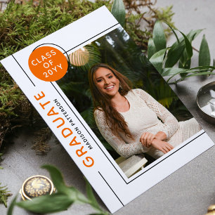 Photo Graduation Party Script moderne Black Orange