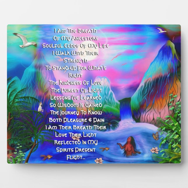 Photo Gratitude Ancestor Poem Plaque de table avec l'Eas (Devant)
