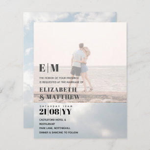 PHOTO GRAVE classique OVERLAY Mariage Invitation B