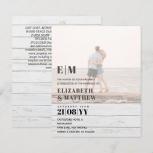 PHOTO GRAVE classique OVERLAY Mariage Invitation B
