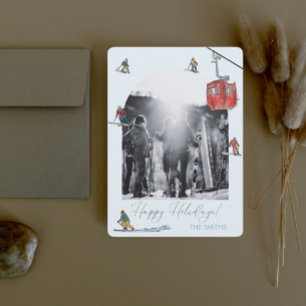 Photo gravée ski joyeux carte de vacances