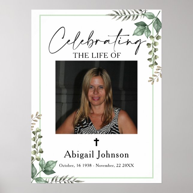 Photo Greenery Célébration de la vie Poster funéra (Devant)