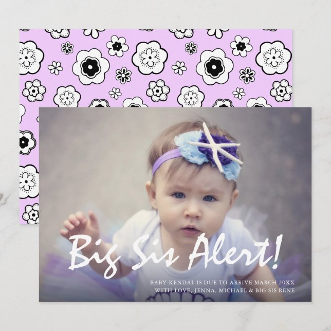 Photo Grosse Faire-part de grossesse (Devant / Derrière)