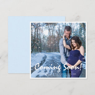 Photo Grossesse Bientôt Faire-part Bébé Bleu