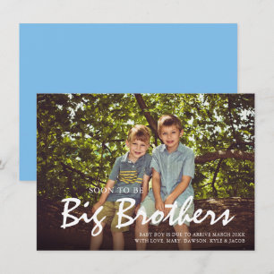 Photo Grossesse Big Brother Carte Faire-part bleue