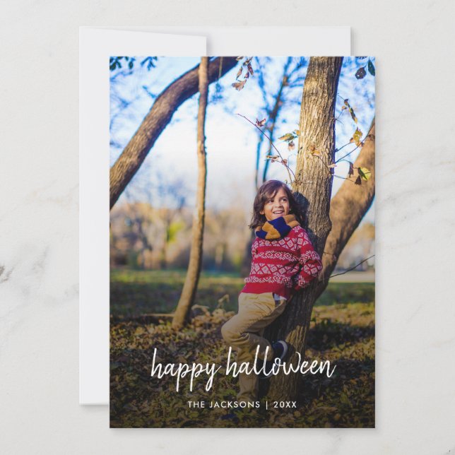 Photo Halloween | Carte moderne design moderne (Devant)