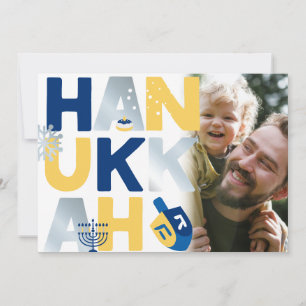 Photo HANOUKKA Menorah Dreidel Carte de voeux