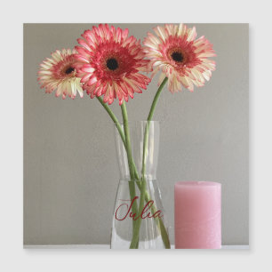 Photo Happy Gerbera Rose Flower +Custom Name