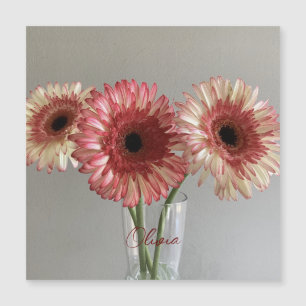 Photo Happy Gerbera Rose Flower +Custom Name