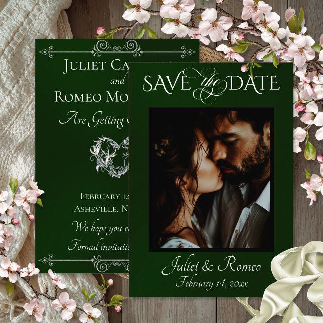 Photo & Heart Save the Date sur Émeraude (Créateur téléchargé)