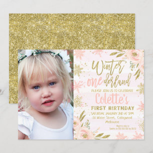 Photo hiver Onederland 1er anniversaire Invitation