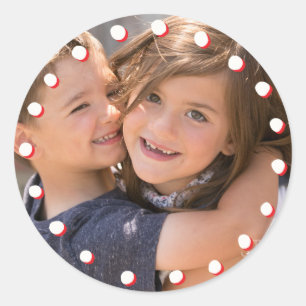 Photo Holiday Sticker : Cadre blanc et rouge