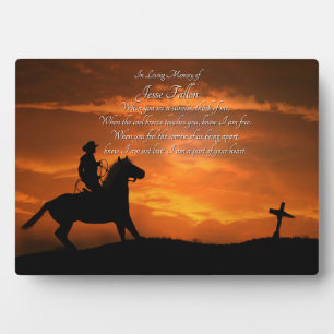 Photo Hommage commémoratif Cowboy et Horse Plaque spirit