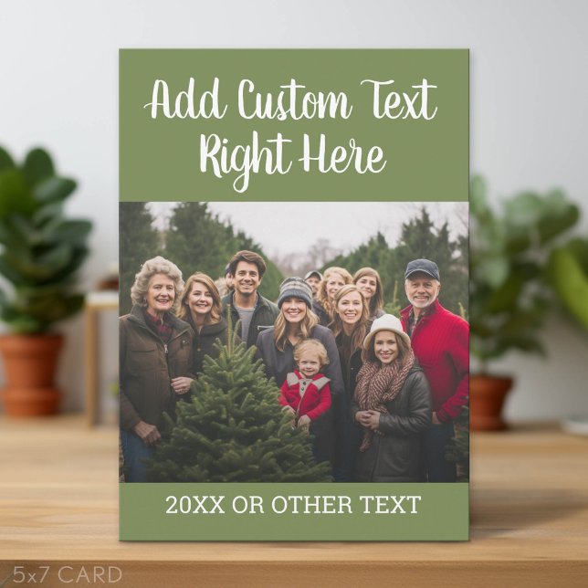 Photo horizontal avec texte de script et carte d'a (Simple Greeting Card with Custom Photo and Text)