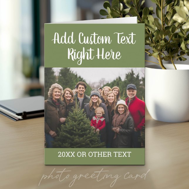 Photo horizontal avec texte de script et carte de  (Photo Greeting Card)
