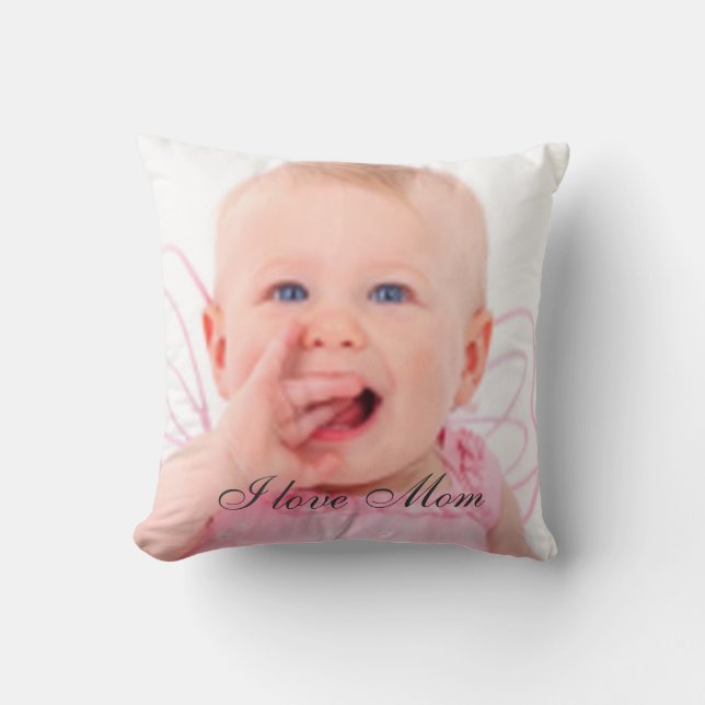 Photo "I love Mom" Coussin cadeau (Recto)