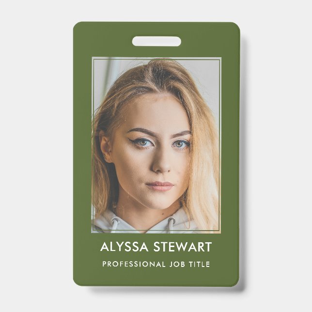 Photo ID entreprise de l'employé Moss Green Badge  (Avant)