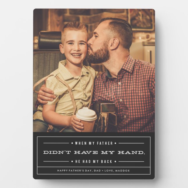 Photo Il Avait Ma Plaque De Fête des pères Dos (Devant)