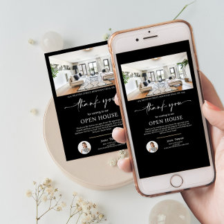 Photo Immobilier Open House Script Carte de remerc