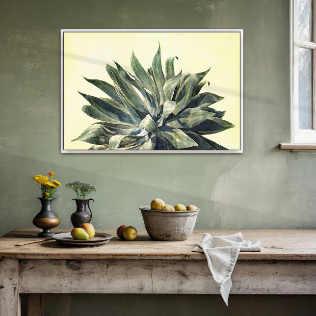 Photo Impression botanique tropicale à l'aquarelle Agave (Créateur téléchargé)