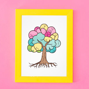 Photo Impression d'art de l'arbre cérébral au pastel abs