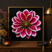 Impression d'art fine de la floraison du dahlia ro