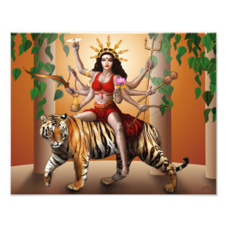 Photo Impression de la déesse protectrice Durga, 14" x 1