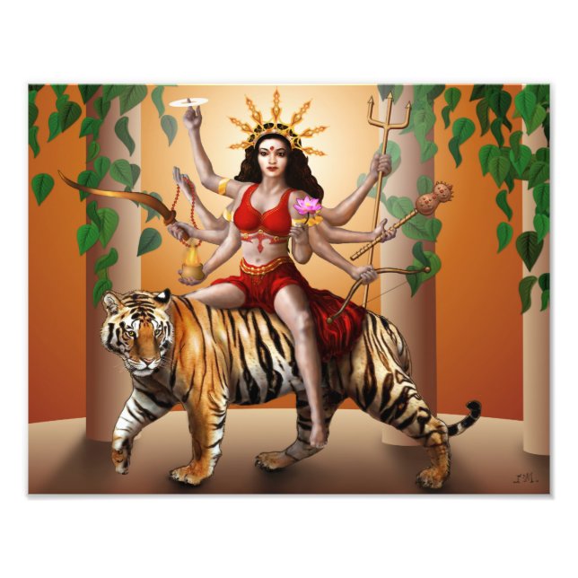 Photo Impression de la déesse protectrice Durga, 14" x 1 (Devant)